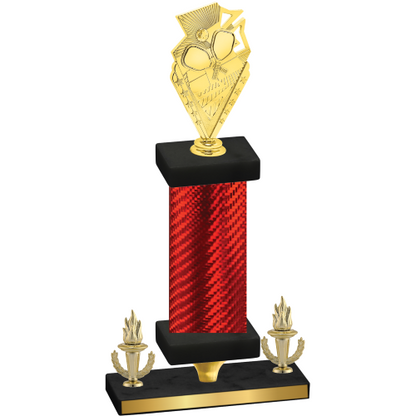 Premium Single Red Carbon Fiber Victory Pickleball Trophy