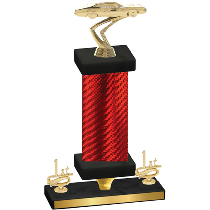 Premium Single Red Carbon Fiber First Place Cars Trophy