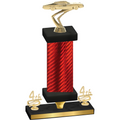 Premium Single Red Carbon Fiber Fourth Place Cars Trophy