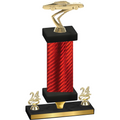 Premium Single Red Carbon Fiber Year Cars Trophy