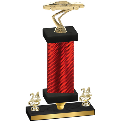 Premium Single Red Carbon Fiber Year Cars Trophy