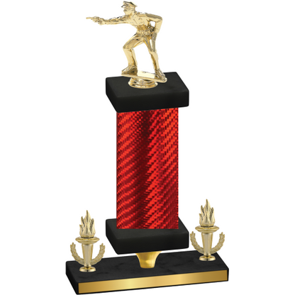 Premium Single Red Carbon Fiber Victory Shooter Trophy