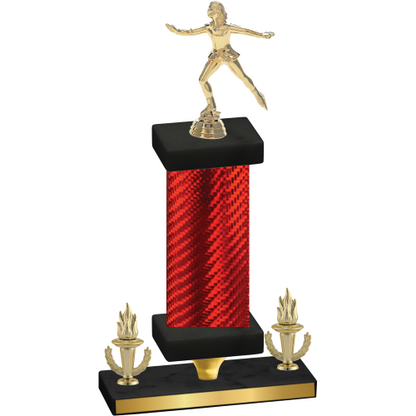 Premium Single Red Carbon Fiber Victory Skater Trophy