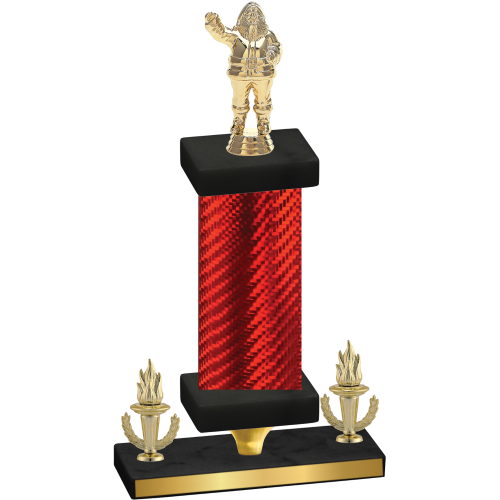 Premium Single Red Carbon Fiber Victory Holiday Trophy