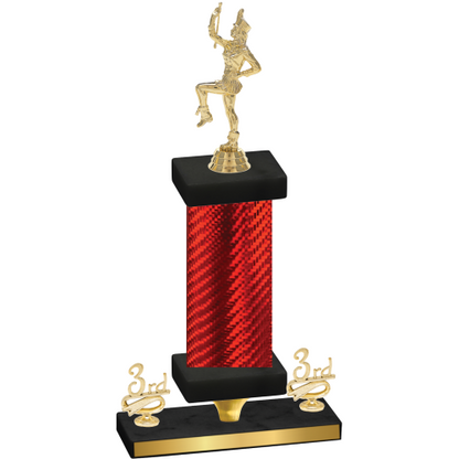 Premium Single Red Carbon Fiber Third Place Majorette Trophy