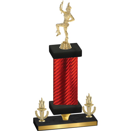 Premium Single Red Carbon Fiber Victory Majorette Trophy