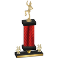 Premium Single Red Carbon Fiber Year Majorette Trophy