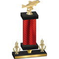 Premium Single Red Carbon Fiber Victory Fishing Trophy
