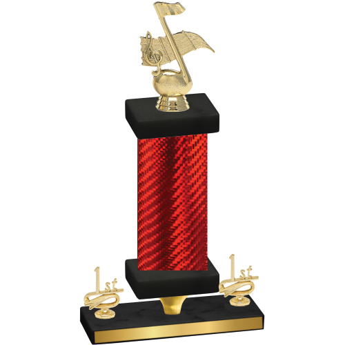 Premium Single Red Carbon Fiber First Place Music Trophy