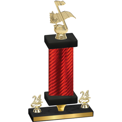 Premium Single Red Carbon Fiber Year Music Trophy