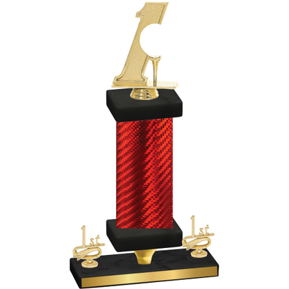 Premium Single Red Carbon Fiber First Place Golf Trophy