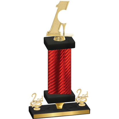 Premium Single Red Carbon Fiber Second Place Golf Trophy