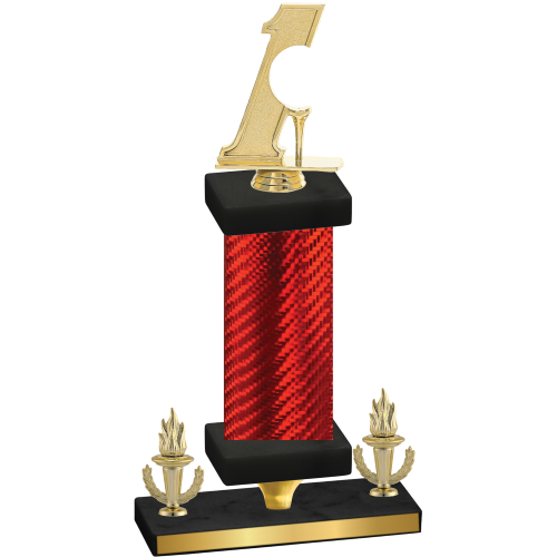 Premium Single Red Carbon Fiber Victory Golf Trophy