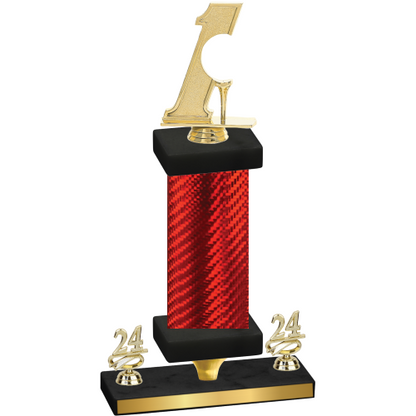 Premium Single Red Carbon Fiber Year Golf Trophy