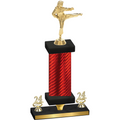 Premium Single Red Carbon Fiber Year Karate Trophy