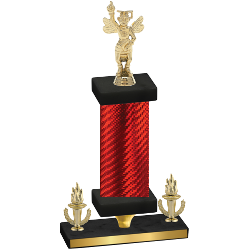 Premium Single Red Carbon Fiber Victory Academics Trophy