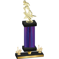 Premium Single Purple Carbon Fiber First Place Football Trophy
