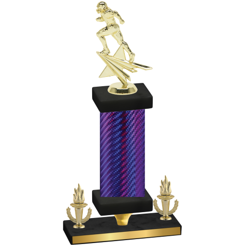 Premium Single Purple Carbon Fiber Victory Football Trophy