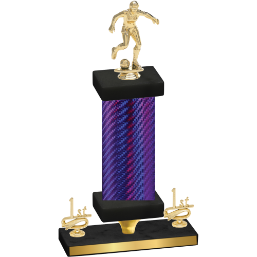 Premium Single Purple Carbon Fiber First Place Soccer Trophy