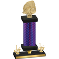 Premium Single Purple Carbon Fiber First Place Soccer Trophy