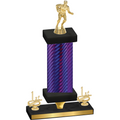 Premium Single Purple Carbon Fiber First Place Rugby Trophy