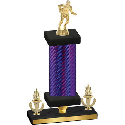 Premium Single Purple Carbon Fiber Victory Rugby Trophy