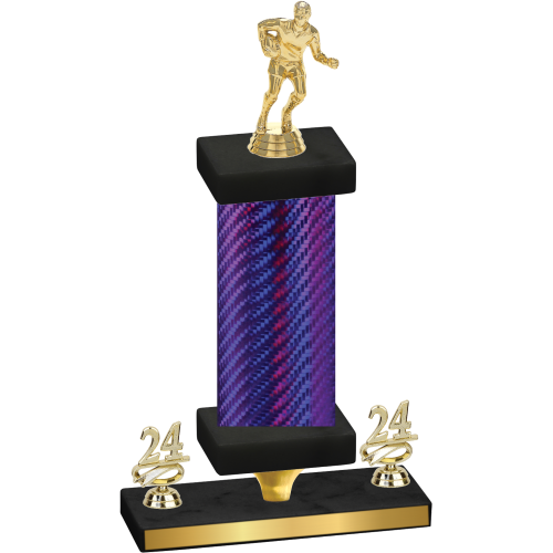 Premium Single Purple Carbon Fiber Year Rugby Trophy