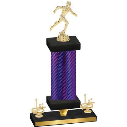 Premium Single Purple Carbon Fiber First Place Running Trophy