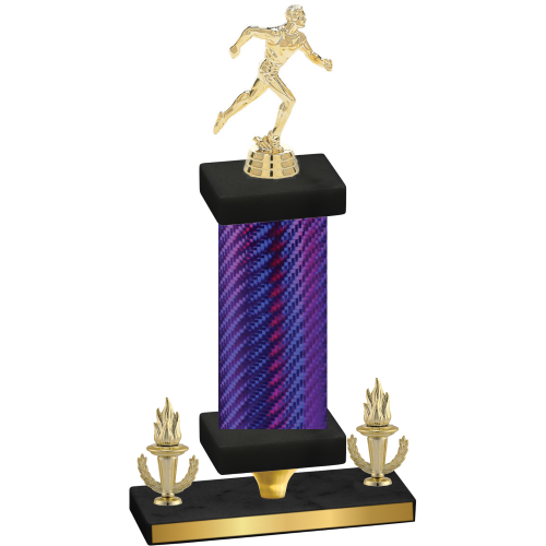 Premium Single Purple Carbon Fiber Victory Running Trophy