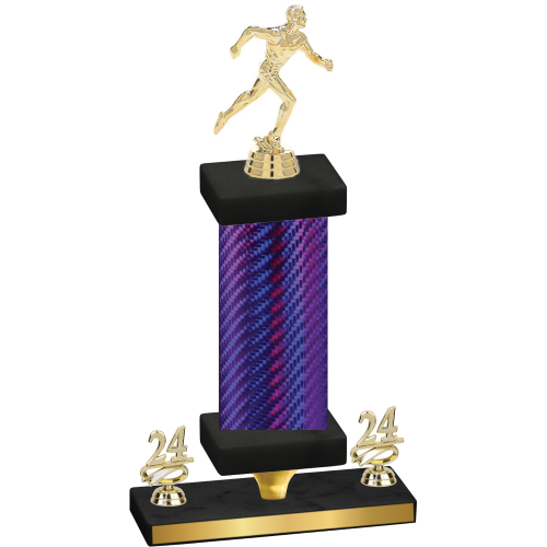 Premium Single Purple Carbon Fiber Year Running Trophy