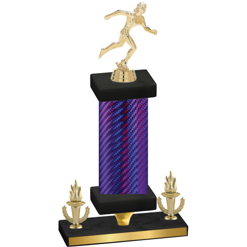 Premium Single Purple Carbon Fiber Victory Running Trophy