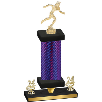 Premium Single Purple Carbon Fiber Year Running Trophy