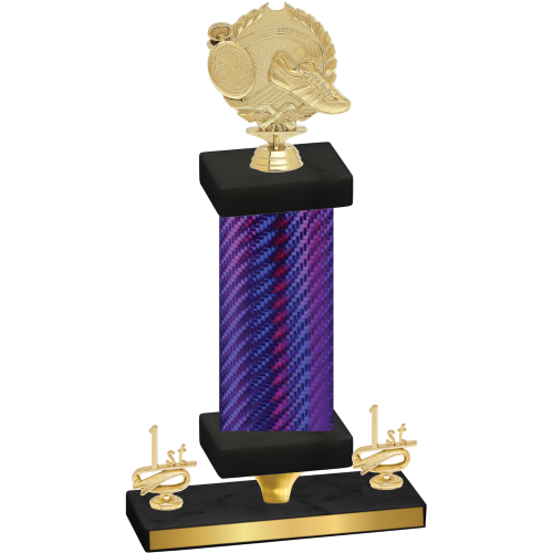 Premium Single Purple Carbon Fiber First Place Running Trophy