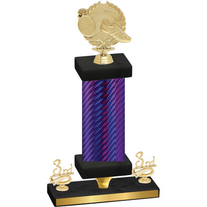 Premium Single Purple Carbon Fiber Third Place Running Trophy
