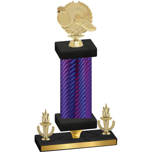 Premium Single Purple Carbon Fiber Victory Running Trophy