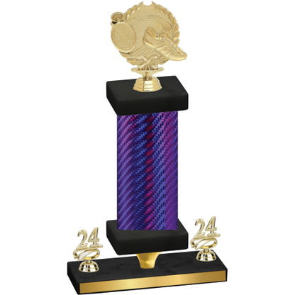 Premium Single Purple Carbon Fiber Year Running Trophy