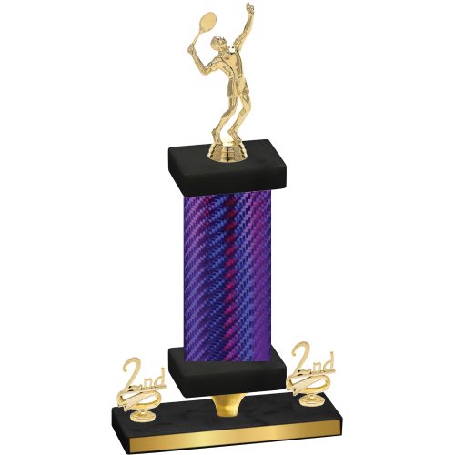 Premium Single Purple Carbon Fiber Second Place Tennis Trophy