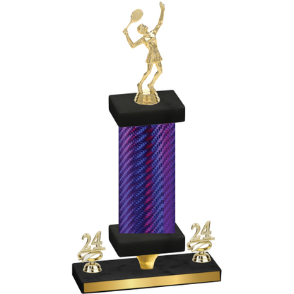 Premium Single Purple Carbon Fiber Year Tennis Trophy