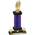 Premium Single Purple Carbon Fiber First Place Football Trophy