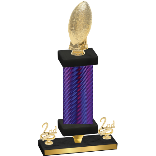 Premium Single Purple Carbon Fiber Second Place Football Trophy