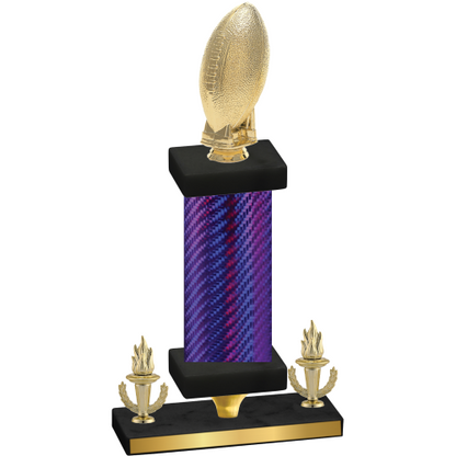 Premium Single Purple Carbon Fiber Victory Football Trophy