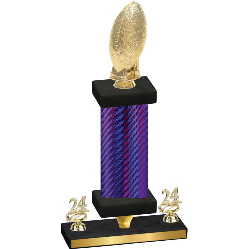 Premium Single Purple Carbon Fiber Year Football Trophy