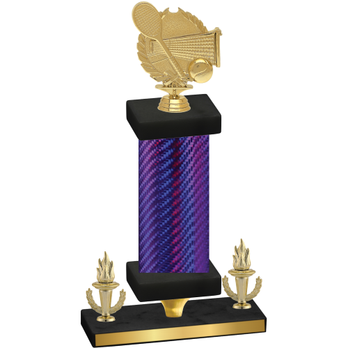 Premium Single Purple Carbon Fiber Victory Tennis Trophy