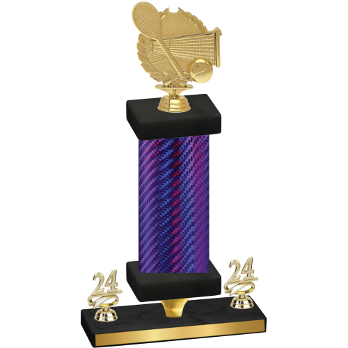 Premium Single Purple Carbon Fiber Year Tennis Trophy