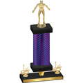 Premium Single Purple Carbon Fiber First Place Wrestling Trophy