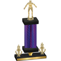 Premium Single Purple Carbon Fiber Victory Wrestling Trophy