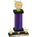 Premium Single Purple Carbon Fiber Second Place Bowling Trophy