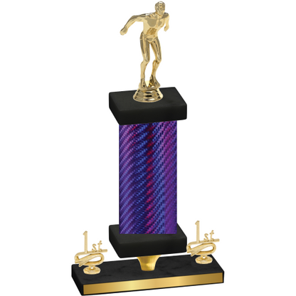 Premium Single Purple Carbon Fiber First Place Swimming Trophy