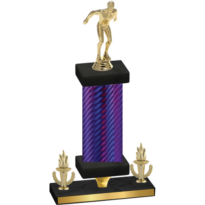 Premium Single Purple Carbon Fiber Victory Swimming Trophy