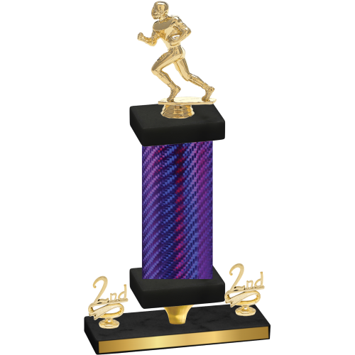 Premium Single Purple Carbon Fiber Second Place Football Trophy